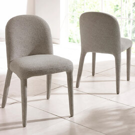 Hinckley Grey Fabric Dining Chairs - Pair