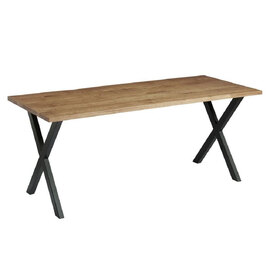 Hinton Large Wooden Dining Table In Rustic Antique Oak