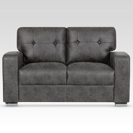 Hobart Fabric 2 Seater Sofa In Dark Grey
