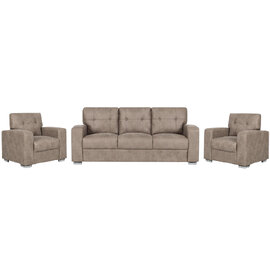 Hobart Fabric 3+1+1 Seater Sofa Set In Taupe