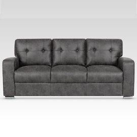 Hobart Fabric 3 Seater Sofa In Dark Grey