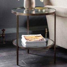 Hobson Clear Glass Side Table With Bronze Frame