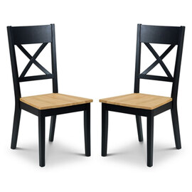 Haile Black And Oak Dining Chair In Pair