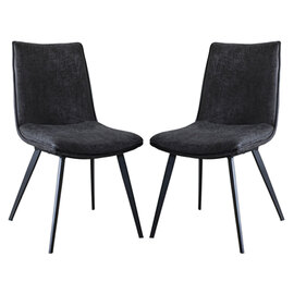 Honks Grey Faux Leather Dining Chairs In Pair