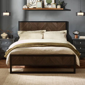 Hovrex Wooden Double Bed in Dark Oak
