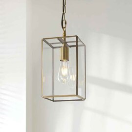 Huntley Large Metal Ceiling Pendant Light in Brushed Aged Brass