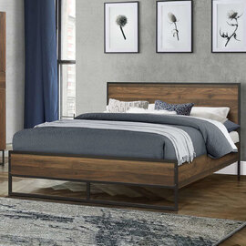 Huston Wooden Small Double Bed In Walnut