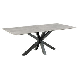 Hyeres Ceramic Rectangular Dining Table In Grey Anista