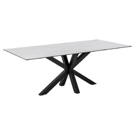 Hyeres Ceramic Rectangular Dining Table In White Akranes