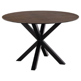 Hyeres Ceramic Round Dining Table In Rusty Brown Lemco