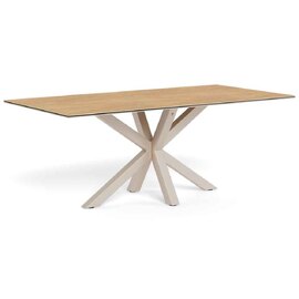Hyeres Large Ceramic Dining Table With Grey Legs - Wild Oak