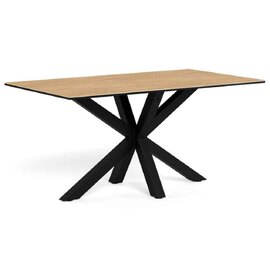 Hyeres Medium Ceramic Dining Table With Black Legs - Oak