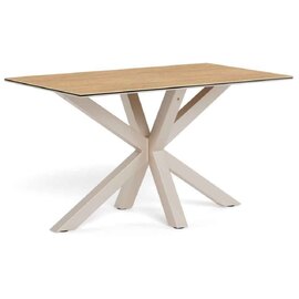 Hyeres Small Ceramic Dining Table With Grey Legs - Oak