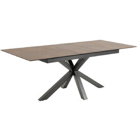 Hyeres Small Ceramic Extending Dining Table In Rusty Brown Lemco