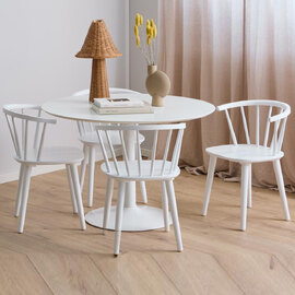 Ibika Wooden Dining Table With 4 Chairs In White