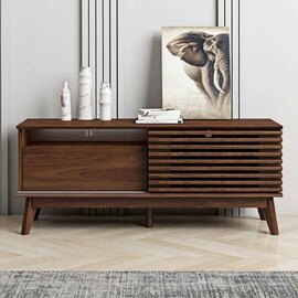 Ilford Wooden TV Stand With 1 Sliding Door In Columbian Walnut