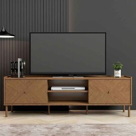Ilford Wooden TV Stand With 2 Doors In Light Oak