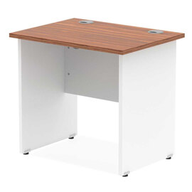 Impels 800mm Computer Desk In Walnut And White Panel End Leg