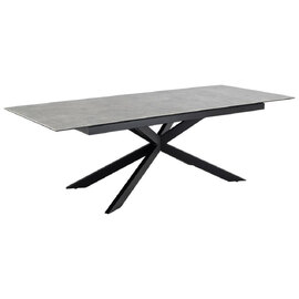 Imperia Large Ceramic Extending Dining Table In Grey Anista