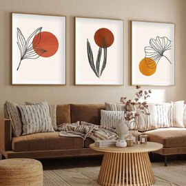 Impressionist Wooden 20x30cm Terra Flora Art Frame Set of 3 in Multicolour