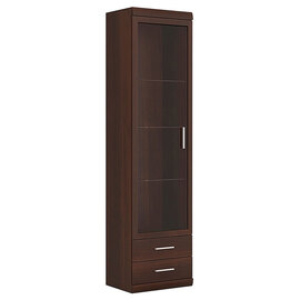 Impro Wooden Display Cabinet With 1 Door In Dark Mahogany
