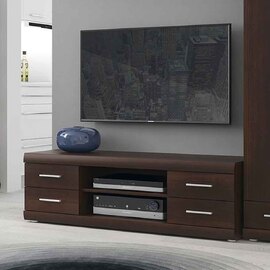 Impro Wide Wooden TV Stand with 4 Drawers in Dark Mahogany Melamine