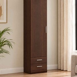 Impro Wooden Storage Cabinet With 2 Drawers In Dark Mahogany
