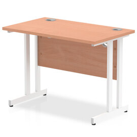 Impulse 800mm Computer Desk In Beech And White Cantilever Leg