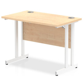 Impulse 800mm Computer Desk In Maple And White Cantilever Leg