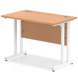 Impulse 800mm Computer Desk In Oak And White Cantilever Leg