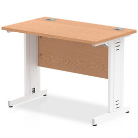 Impulse 800mm Computer Desk In Oak And White Managed Leg
