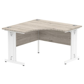 Impulse Corner Computer Desk In Grey And White Managed Leg
