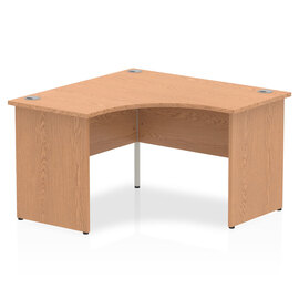 Impulse Corner Computer Desk In Oak With Panel End Leg