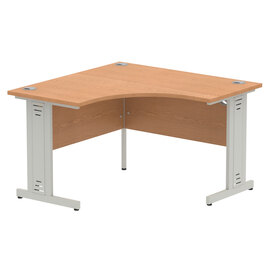 Impulse Corner Computer Desk In Oak And Silver Managed Leg