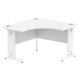 Impulse Corner Computer Desk In White And White Managed Leg