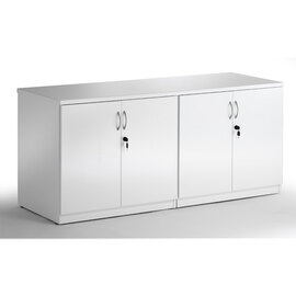 Impulse High Gloss Credenza Twin Storage Cupboard In White
