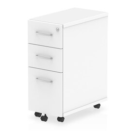 Impulse Narrow Wooden 3 Drawers Office Pedestal In White