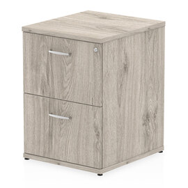 Impulse Wooden 2 Drawers Filing Cabinet In Grey Oak