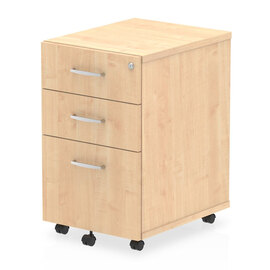Impulse Wooden 3 Drawers Office Pedestal Cabinet In Maple