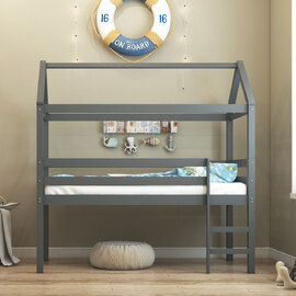 Imtrel Wooden Canopy Children Bed in Grey