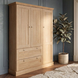 Imvaro Wooden Wardrobe with 3 Doors in Oak