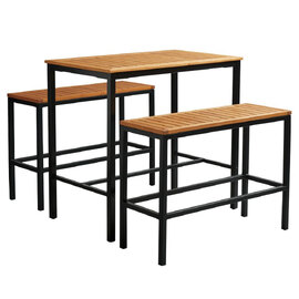 Inchture Wooden Bar Height Bench Set In Natural