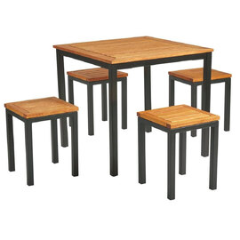 Inchture Wooden Bar Table With 4 Stools In Natural