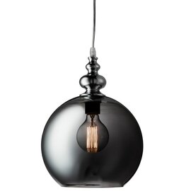 Indiana Globe Pendant In Chrome And Smoke Glass