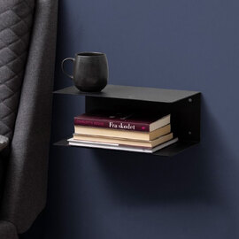 Indio Metal Wall Shelf In Matt Black
