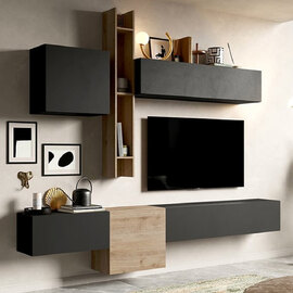 Infinite Wall Hung Wooden Entertainment Unit In Cadiz And Lava