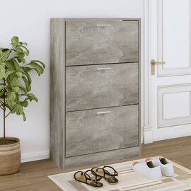 Oscar Shoe Storage Cabinet With 3 Flaps In Concrete Effect