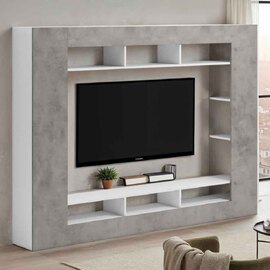 Inverness High Gloss Entertainment Unit In Cement