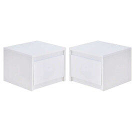 Iowa Set Of 2 High Gloss Bedside Cabinets In White