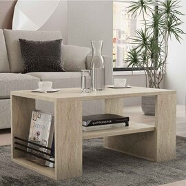 Iris Wooden Coffee Table in Travertine Marble Effect